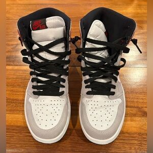 Nike air Jordan custom Men's High-Top Sneakers - White, Black, and Red